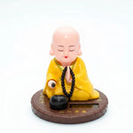ABS Plastic Monk Car Dashboard Ornament Solar Powered Bobblehead Figurines Automatic nodding Little Monk Car Interior Accessory