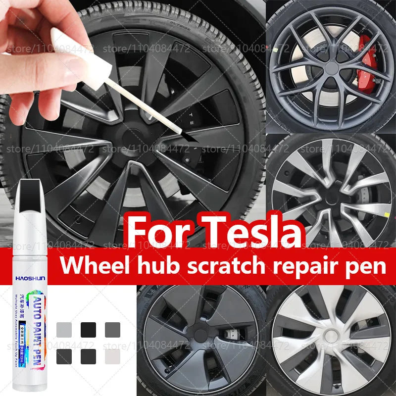 Tesla Wheel Scratch Repair Pen | Matte Black Dark Gun Gray Silver Multiple Colors Paint Pen