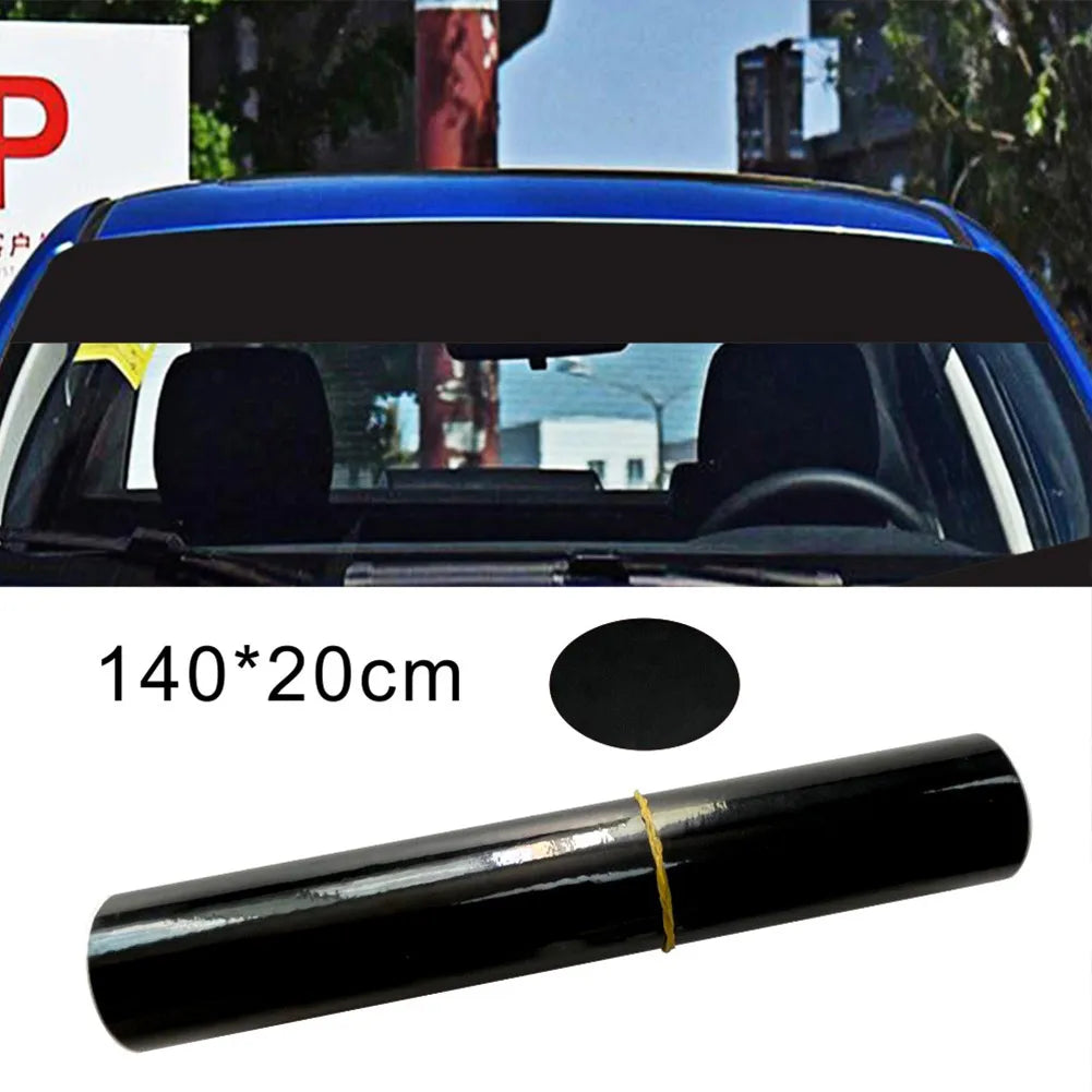 Universal Sunshade Matts Black Sun Strip Visors | UV-Blocking Vinyl Windshield Strip for Cars and Va