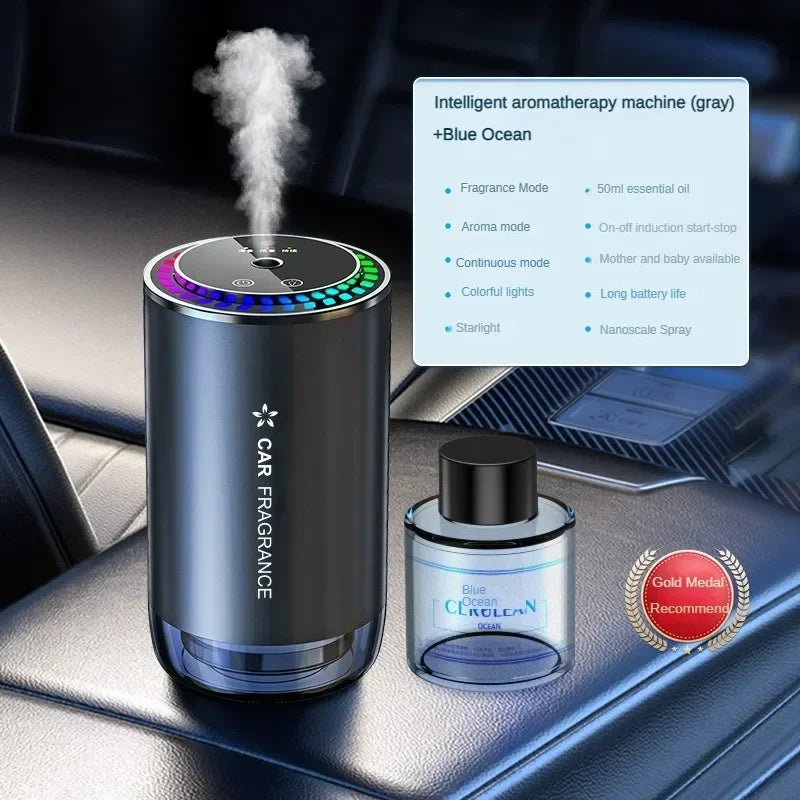 Car Aromatherapy Perfume with Automatic Spray | Aluminum Alloy Odor Remover with Star Ce detail view