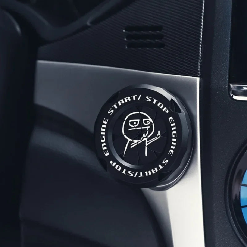 Car Ignition Switch Cover One-touch Start Button Rotating Protective Cap,Motorcycle Start Stop Ring Decoration Interior Sticker