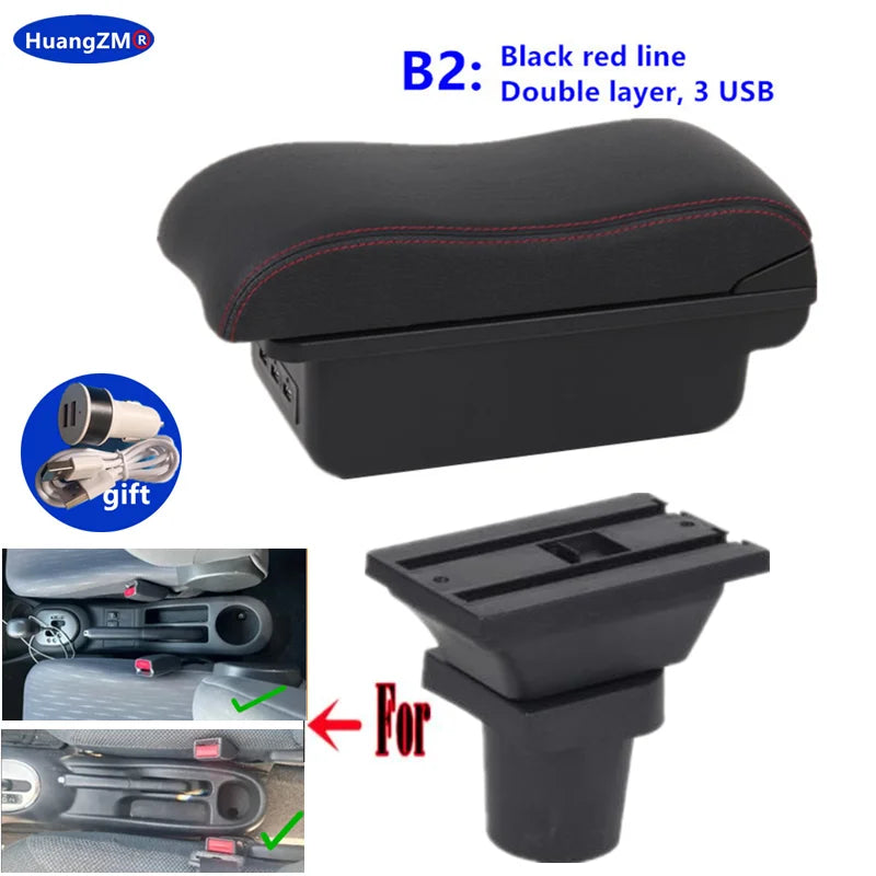 Armrest Box For Toyota Yaris Vitz 5dr Hatchback 1998-2011 2005 2006 2007 2008 2009 2010 Car Central Storage Box Car Accessories