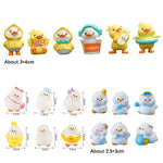 3/4/5/6/7pcs Anime Figure Little Yellow Duck Model Decor Cute Car Mounted Ornament additional angle