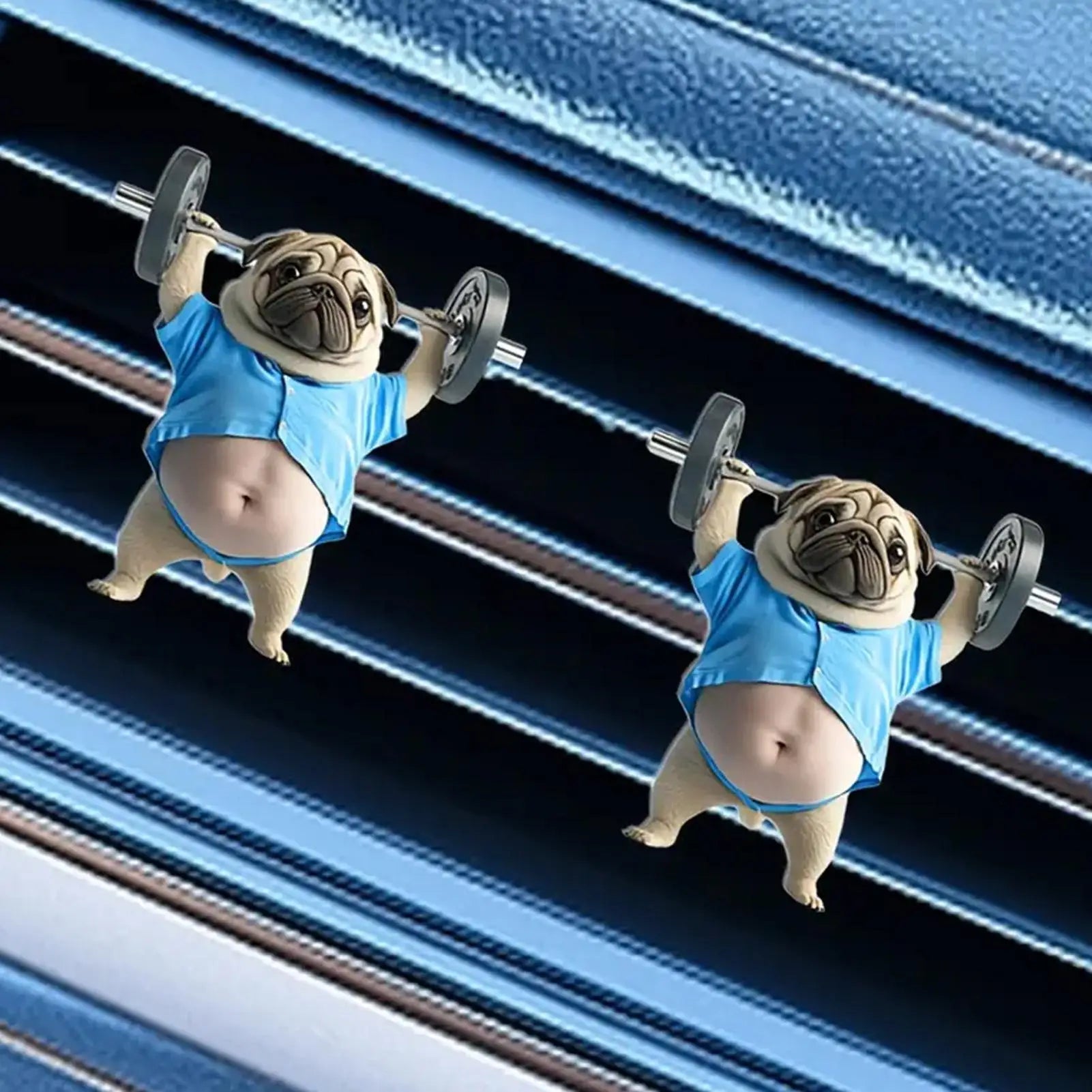 Car Vent Air Freshener Clips 2D Acrylic Weightlifting Dog Shape Fragrance Diffuser Outle detail view