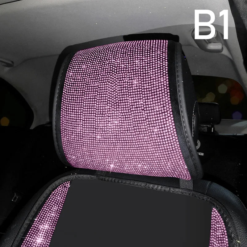 Ladies Car Interior Accessories Shiny Diamond Universal Car Seat Cover Fashion Luxury lifestyle view