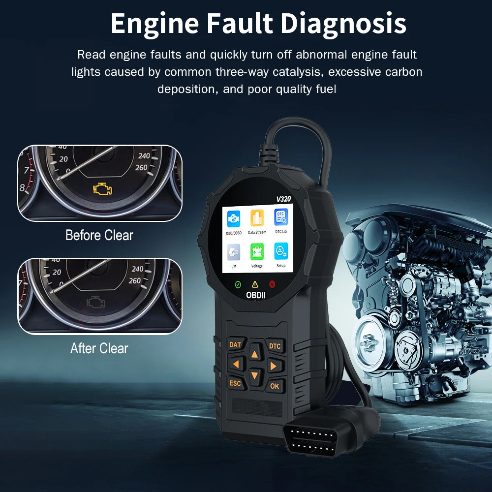 V320 Car Scanner Diagnostic Tool Check Engine Code Reader Obd2 Scanner for All Cars detail view