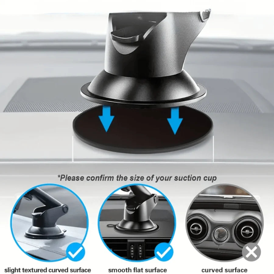 Car Dashboard Phone Mount Sticker Kit | Strong Suction Base with Extra Adhesive Pads lifestyle view