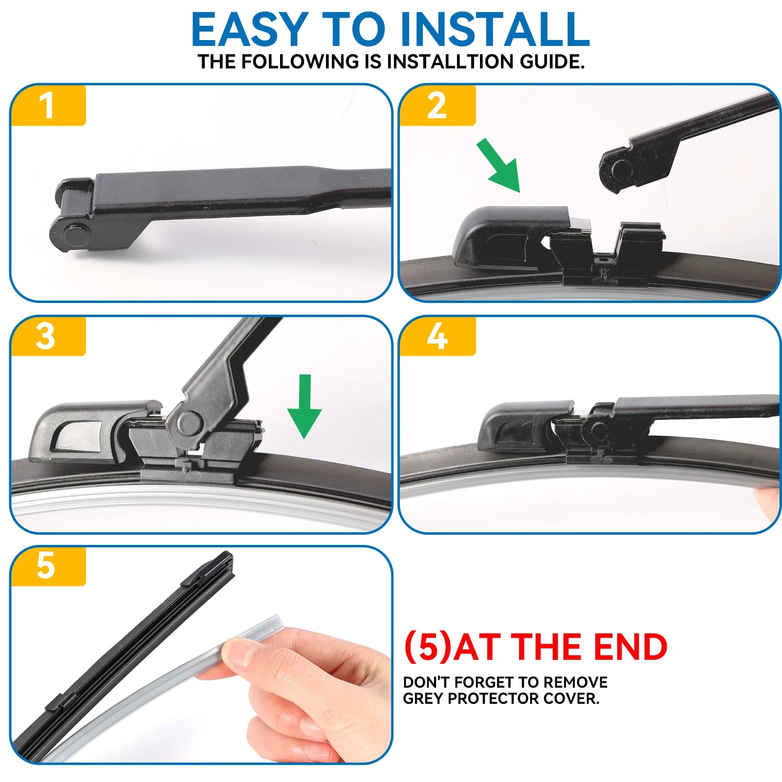 Audi A8 D3 Wiper Blades 2002-2009 | 24"+23" Front Windshield Replacement Set additional angle