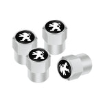4Pcs Peugeot Logo Car Tyre Valve Caps | Aluminum Alloy Wheel Accessories for Peugeot M close-up view
