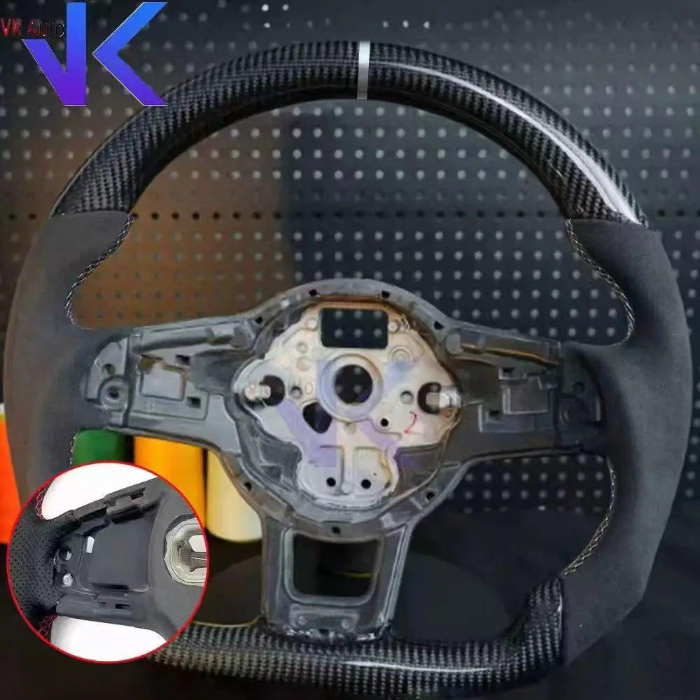Carbon Fiber Customized Steering Wheel leather Alcantara For Tiguan Passat VW Golf MK7 7.5 GTI GTD GTE 2013-2020 GTI