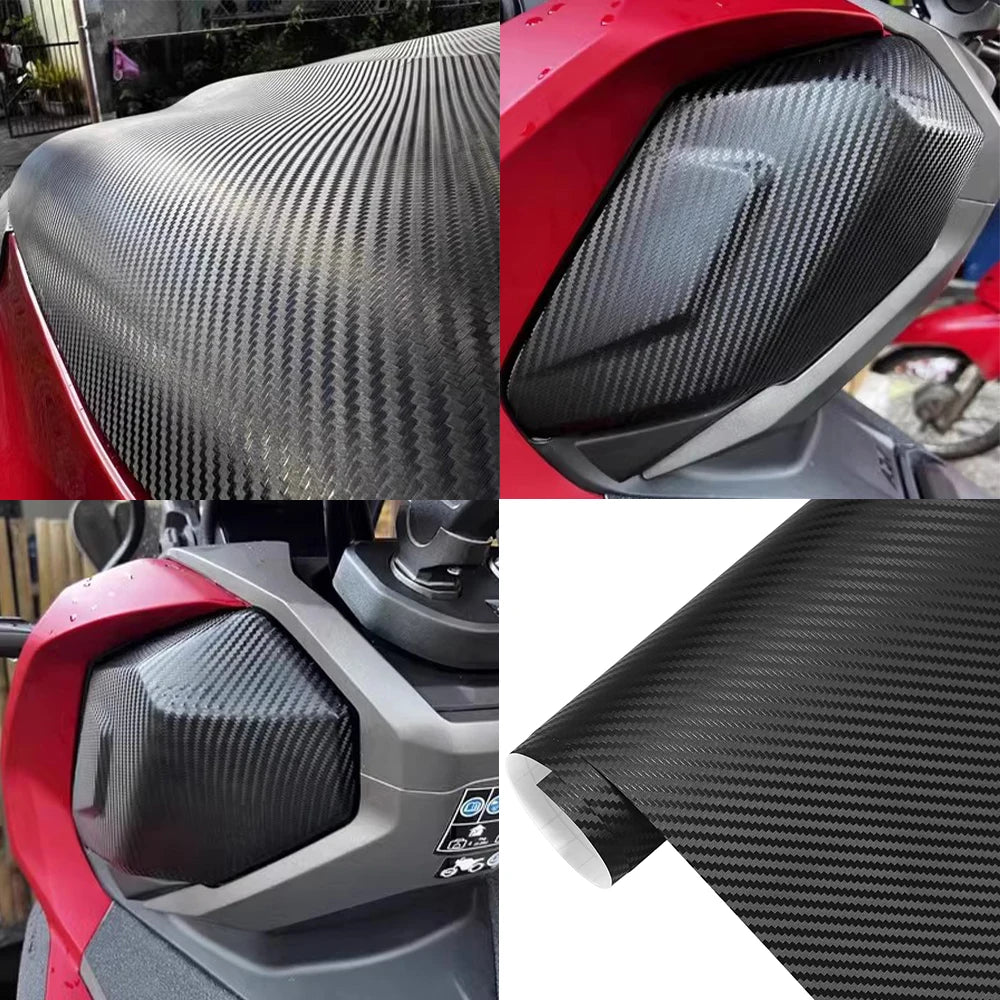 3D Carbon Fiber Black Car Sticker Vinyl Wrapping Film PVC Car Motorcycle Decal Auto Accessories Inte
