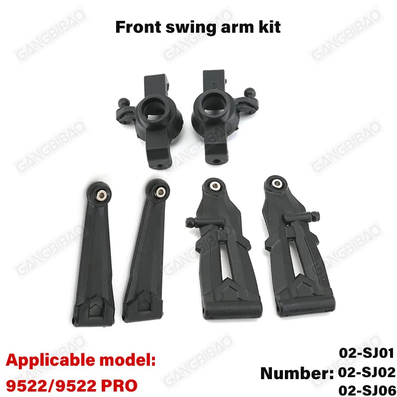 9522 PRO Remote Control Car Parts Swing Arm, Pull Rod, Steering Cup, Tire, Chassis, T alternate view