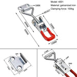 Red + Silver Adjustable Toolbox Case Metal Toggle Latch Catch Clasp Quick Release Cla alternate view