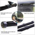 Black Mesh Stripe Design Retractable Car Sunshade | Easy to Use Vehicle Sunshade with close-up view