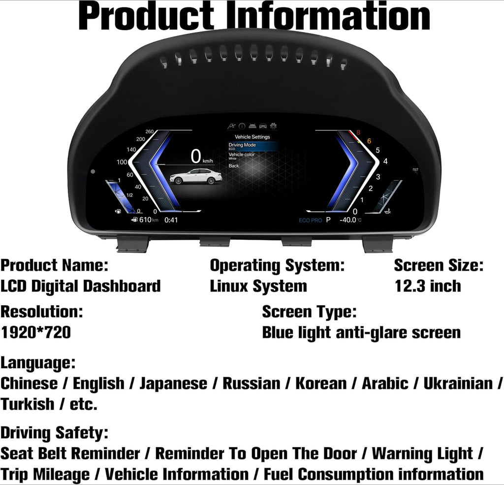 New UI Cluster Dashboard For BMW X3 X4 X5 X6 5  F10 F15 F16 F25 F02 F07 Series speedometer instrument panel digital instrument