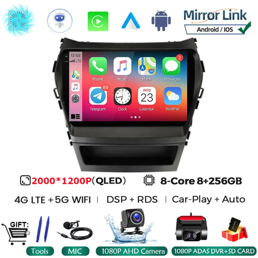 Android 16 Car Radio for Hyundai Santa Fe 2013-2017 | GPS Navigation Stereo lifestyle view