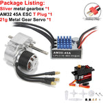 Full Metal Gearbox 2322 2600KV Brushless Motor AM32 45A ESC Adjuster 21g Servo for 1/12 RC Car Crawler MN82 MN78 MN168 MN99 MN98