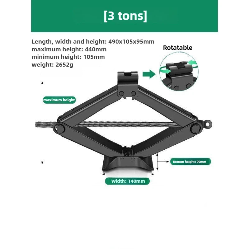 BAOLIAN Car Scissor Jack 3T Auto Emergency Lift Stand Labor-Saving Repair & Tire Repla close-up view