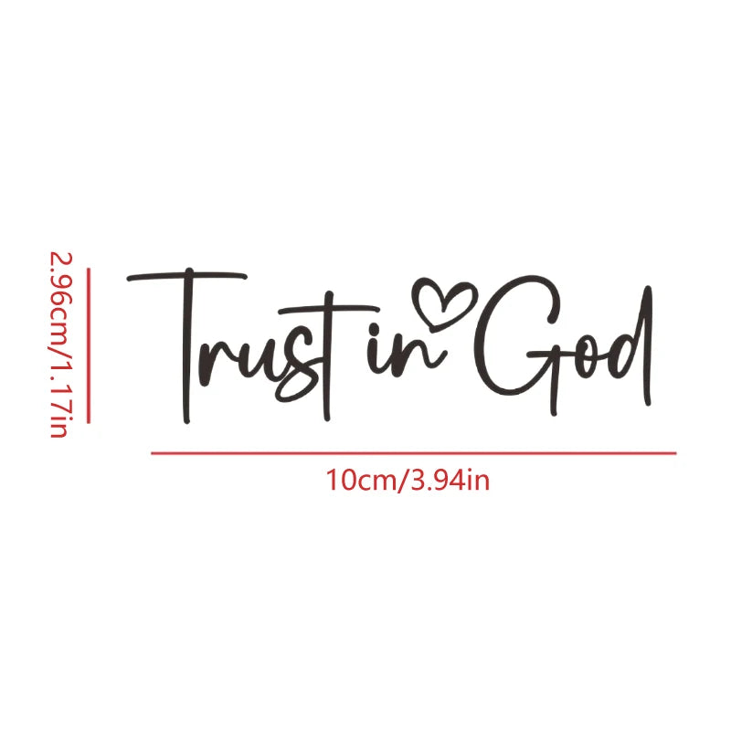 Trust In God Mirror Decal | Car Decals For Women, Christian Faith Vinyl Decal lifestyle view