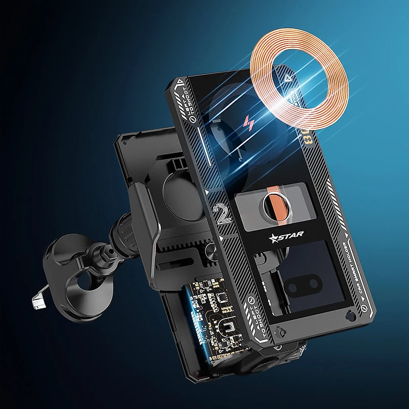 Car Phone Mount With Wireless Charger 66W Magnetic Charging Holder Car Automatic Clam alternate view