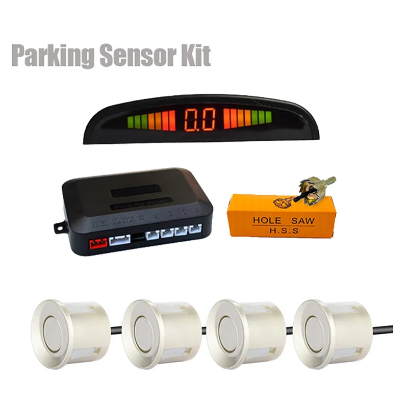 Car LED Parking Sensor Kit with 4 Radar Accurate Digital Display of Obstacle Distan additional angle