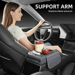 Auto Armrest Pillow Cover Pad Box Armrest Heightening Pad Car Armrest Box With 2 Cup Holder Auto Center Console Armrest Cushion