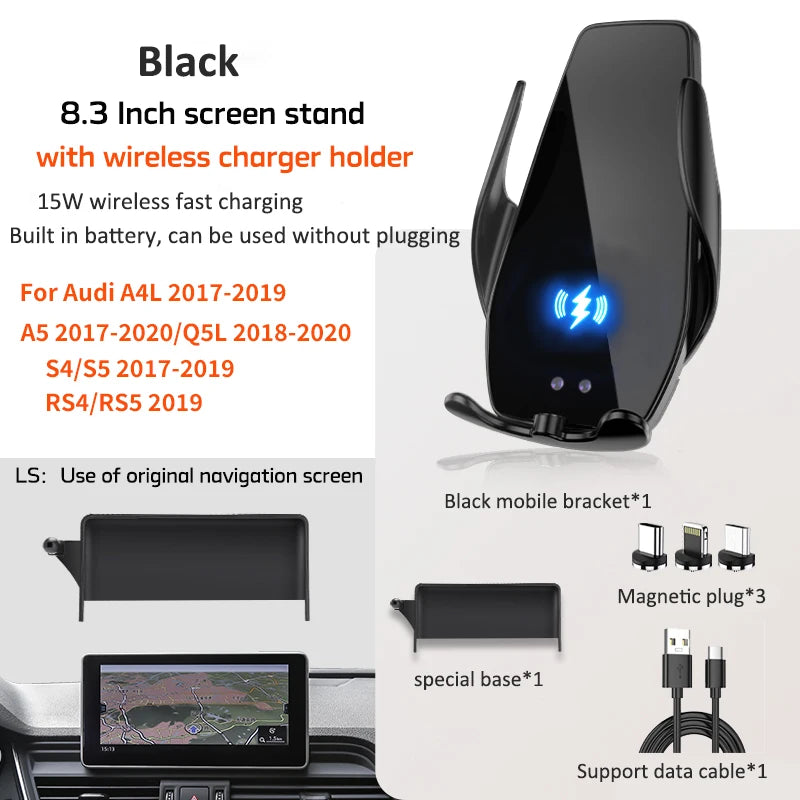 Car Phone Holder For Audi A4L A5 Q5L RS4 RS5 S4 S5 7/8.3/10.1 inch Screen Navigation Bracket Smartphone Mobile phone Holder