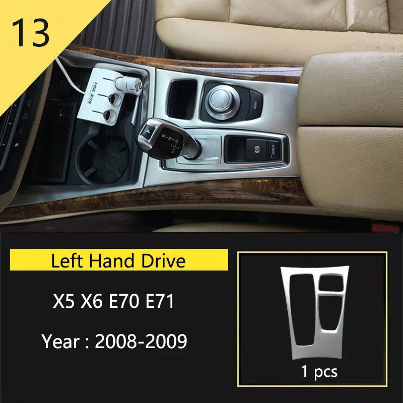 Car Styling For BMW X5 X6 E70 E71 Console Gearshift Frame Decorative Trim Strips Stai alternate view
