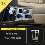 Car Styling For BMW X5 X6 E70 E71 Console Gearshift Frame Decorative Trim Strips Stain close-up view