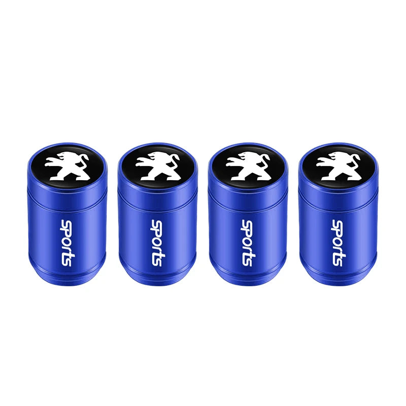 4Pcs Peugeot Logo Car Tyre Valve Caps | Aluminum Alloy Wheel Accessories for Peugeot lifestyle view
