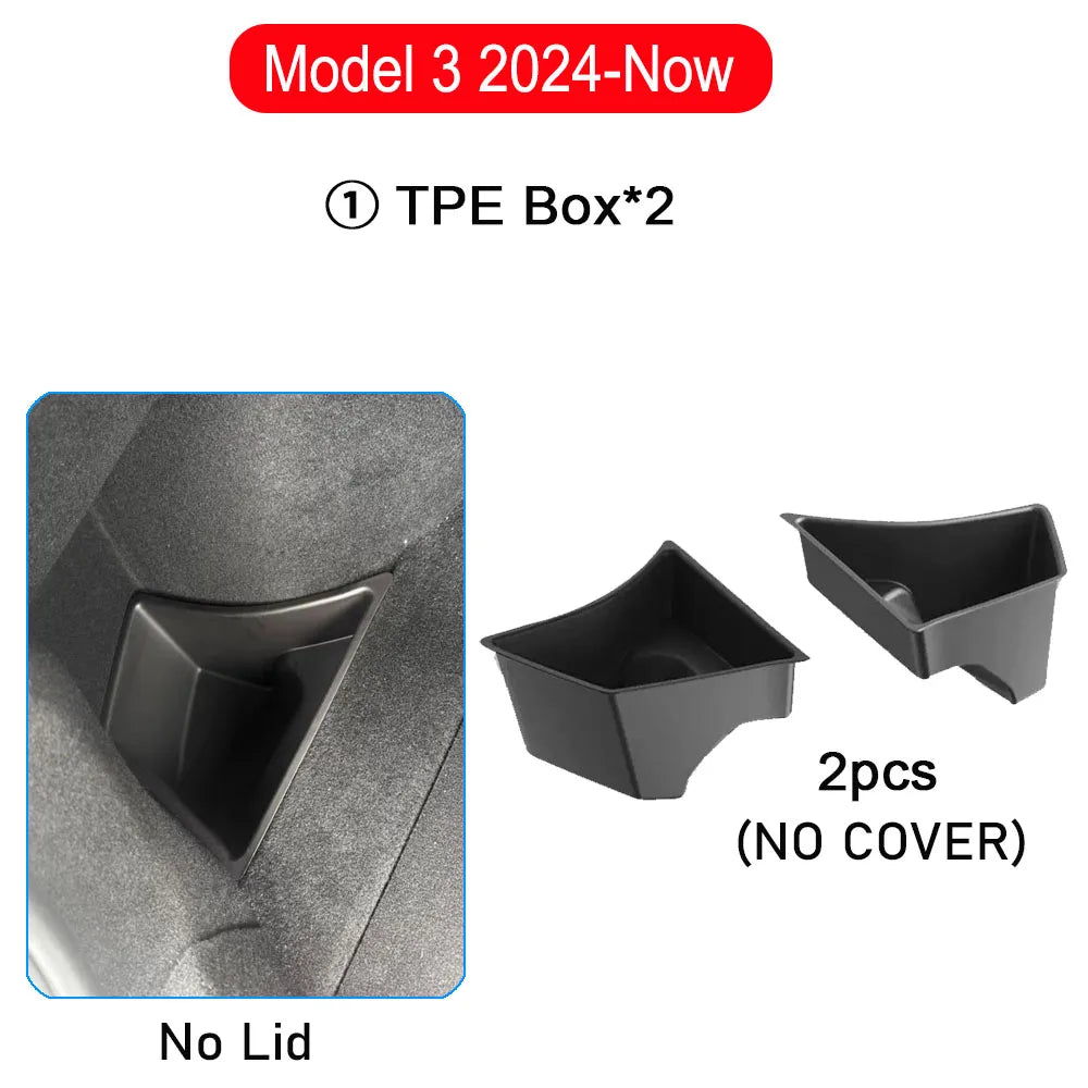 Tesla Model 3 Highland Trunk Storage Bins – Rear Trunk Side Organizer (2024–2026)