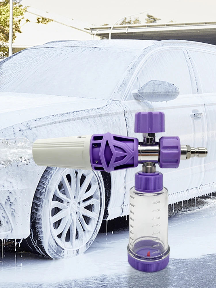 100ml Pressure Washer Foam Spray Pot | 1/4 Inch Quick-Connect Car Wash Foam Sprayer additional angle