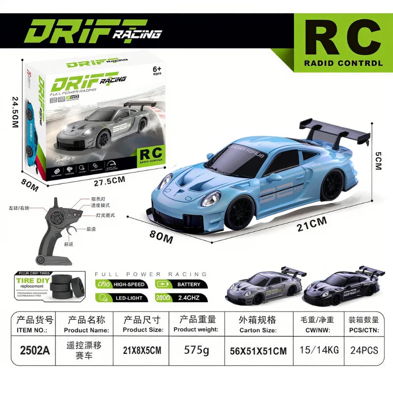 2026 New, Limited Edition Rc Drift GT3 RS 911 mi SU7 1:24 Drift Racing Car, Kids Gift close-up view