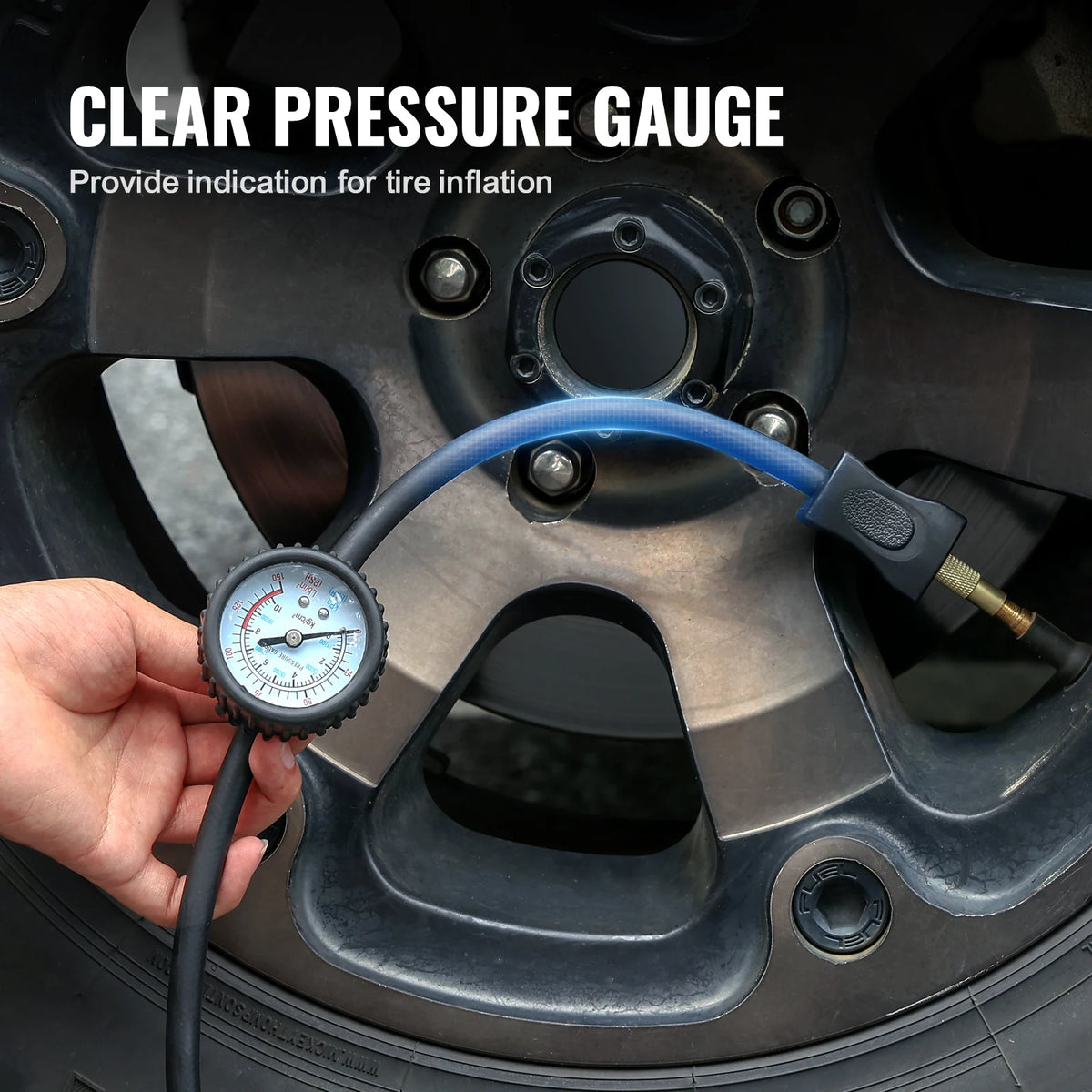 SucceBuy 12V Portable Tire Inflator 7.06CFM Heavy Duty Air Compressor 150PSI Offroad Air Pump with Adapters for Car SUV RV Truck