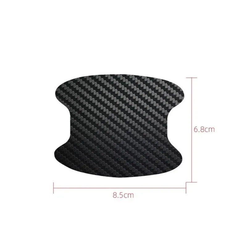 4 Pieces of Car Door Handle Protective Film, Carbon Fiber Stickers, Scratch Resistant Co detail view