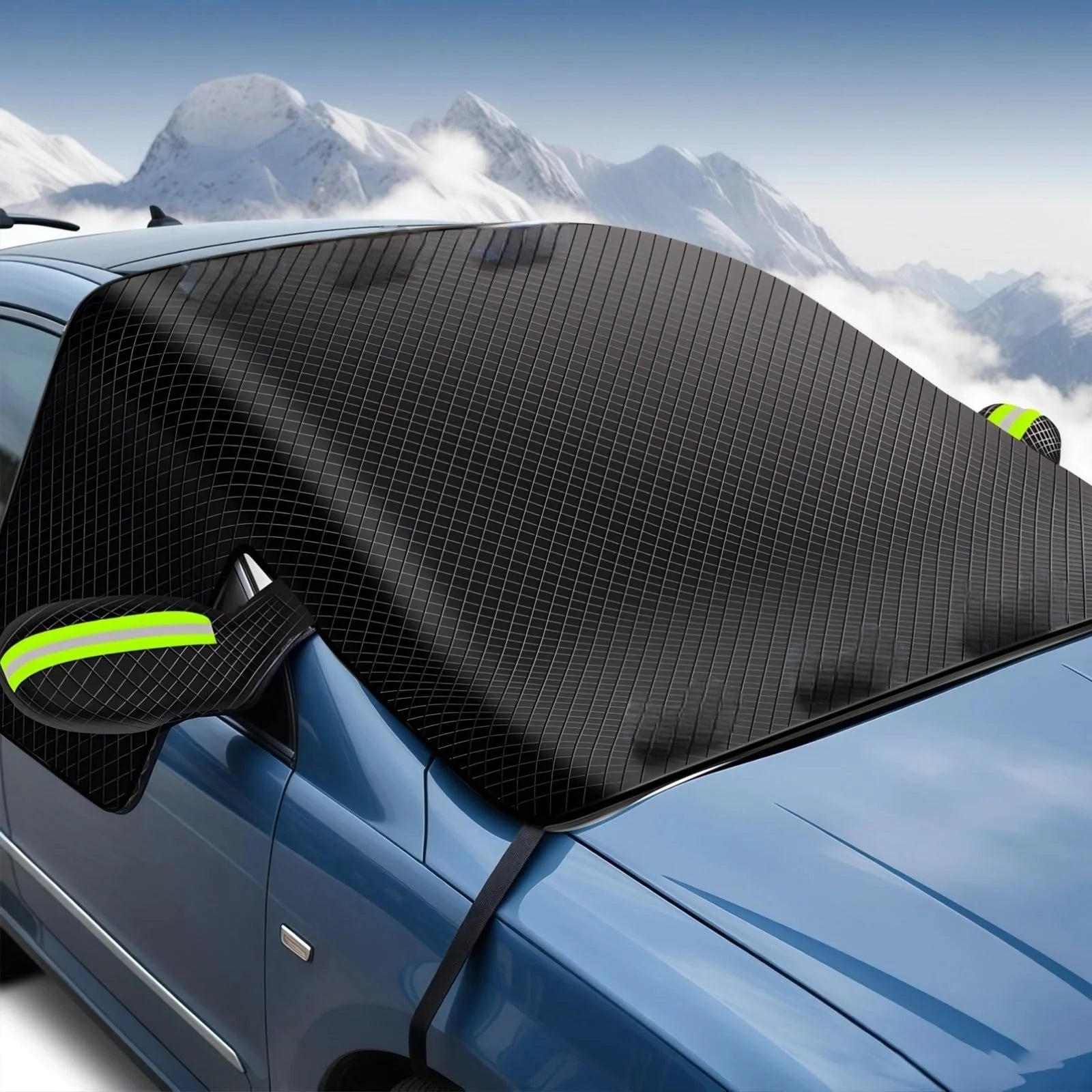 Black Oxford Car Windshield Cover | All-Season UV Rain Frost Snow Protector