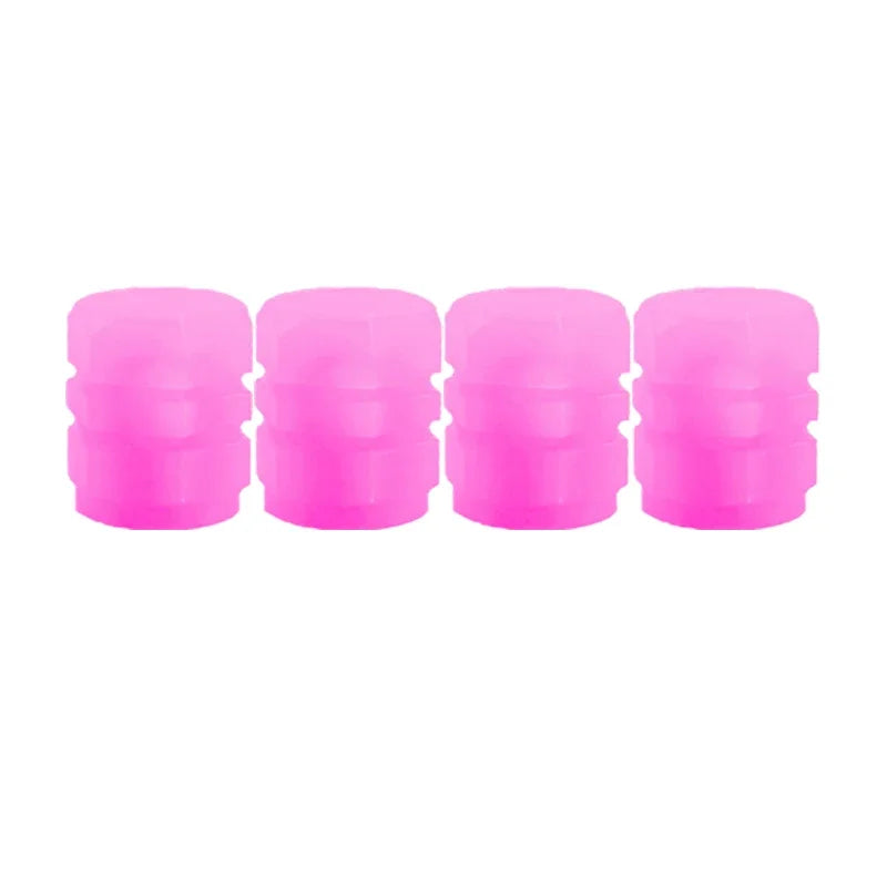 Luminous Valve Caps Fluorescent Night Car Tire Valve Caps Motorcycle Bike Glowing Deco close-up view