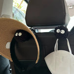 2PCS Cute Cartoon Bear Car Seat Back Hooks Storage Vehicle Headrest Organizer Hanger for Groceries Bag Handbag Car Decoration