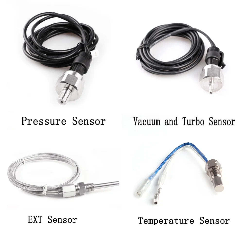 12V 52mm 8 Color Racing Car Voltmeter Oil Pressure Water Oil Temp EGT Exhaust Temp Turbo Boost Fuel Press Tachometer Gauge Meter