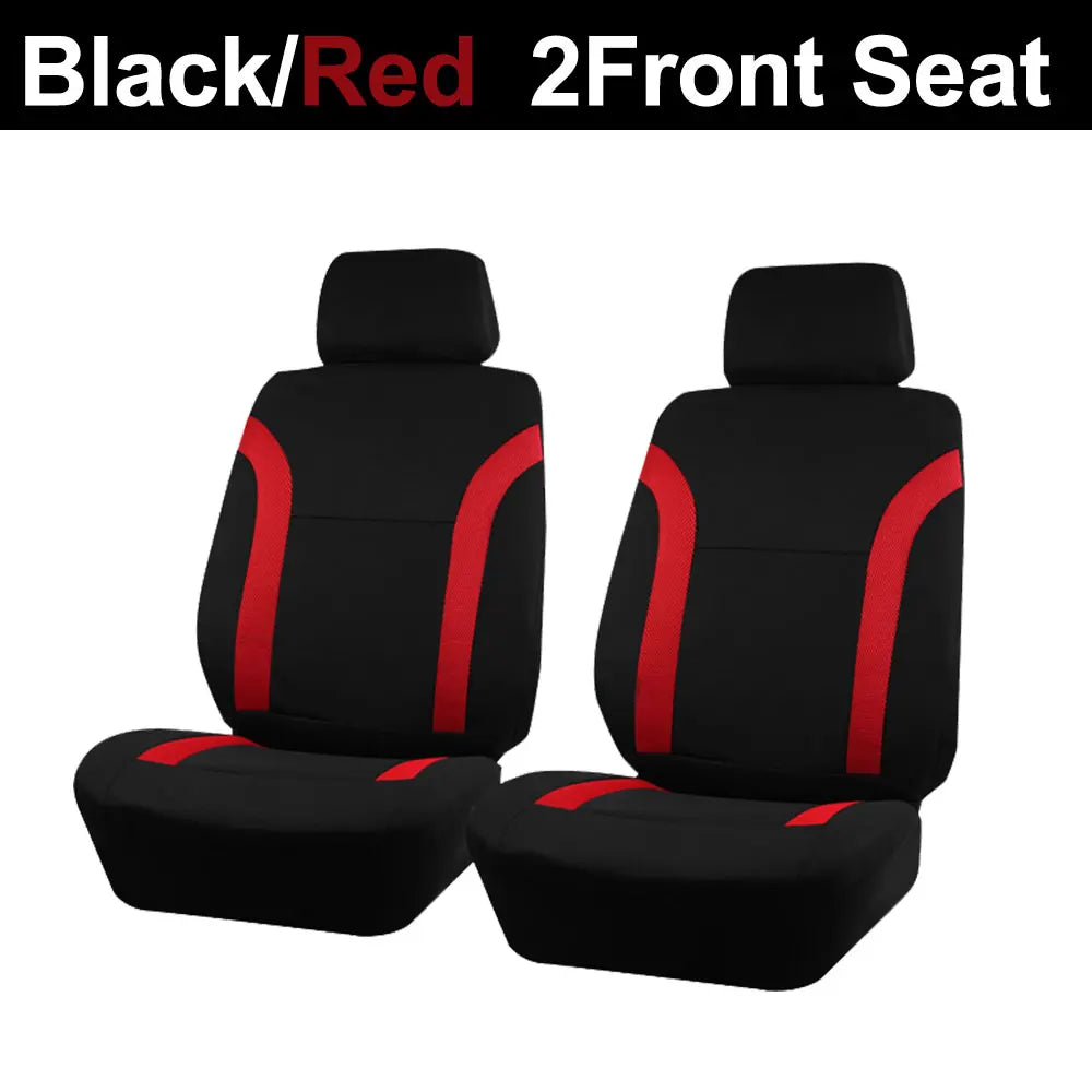 AUTO PLUS Sports Universal Polyester Car Seat Cover Set Fit Most Car Plain Fabric Bico close-up view