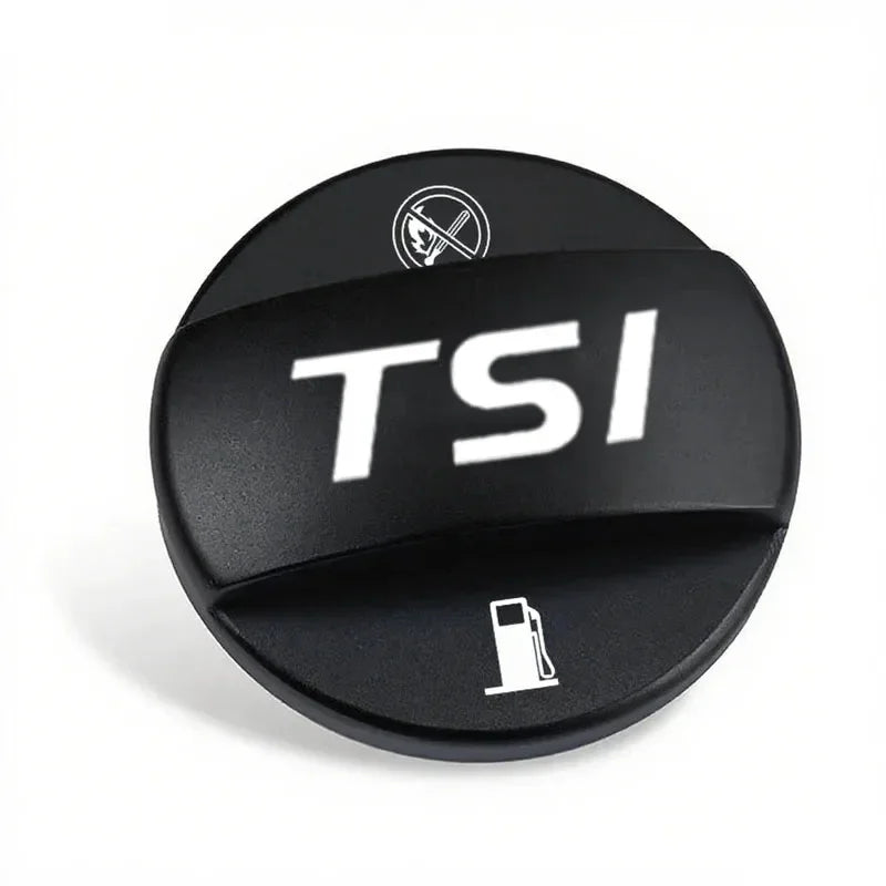 Alloy Car Fuel Cap Oil Box Lid Petrol Tank Covers for Volkswagen VW TSI Logo B5 RlineS close-up view