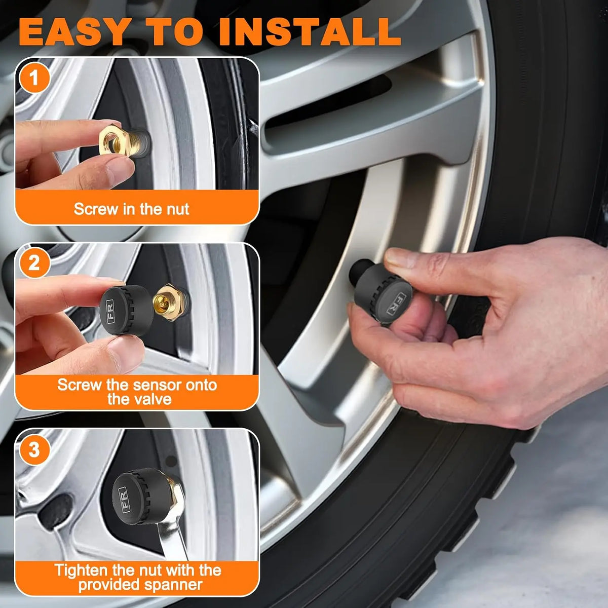 Tire Pressure Monitoring System, Universal Wireless TPMS with Solar And USB Charging, 5 Alarm Modes, Real-Time Monitoring of Pressure And Temperature, Auto And Color Display Screens, Suitable for 4-Wheeled Vehicles