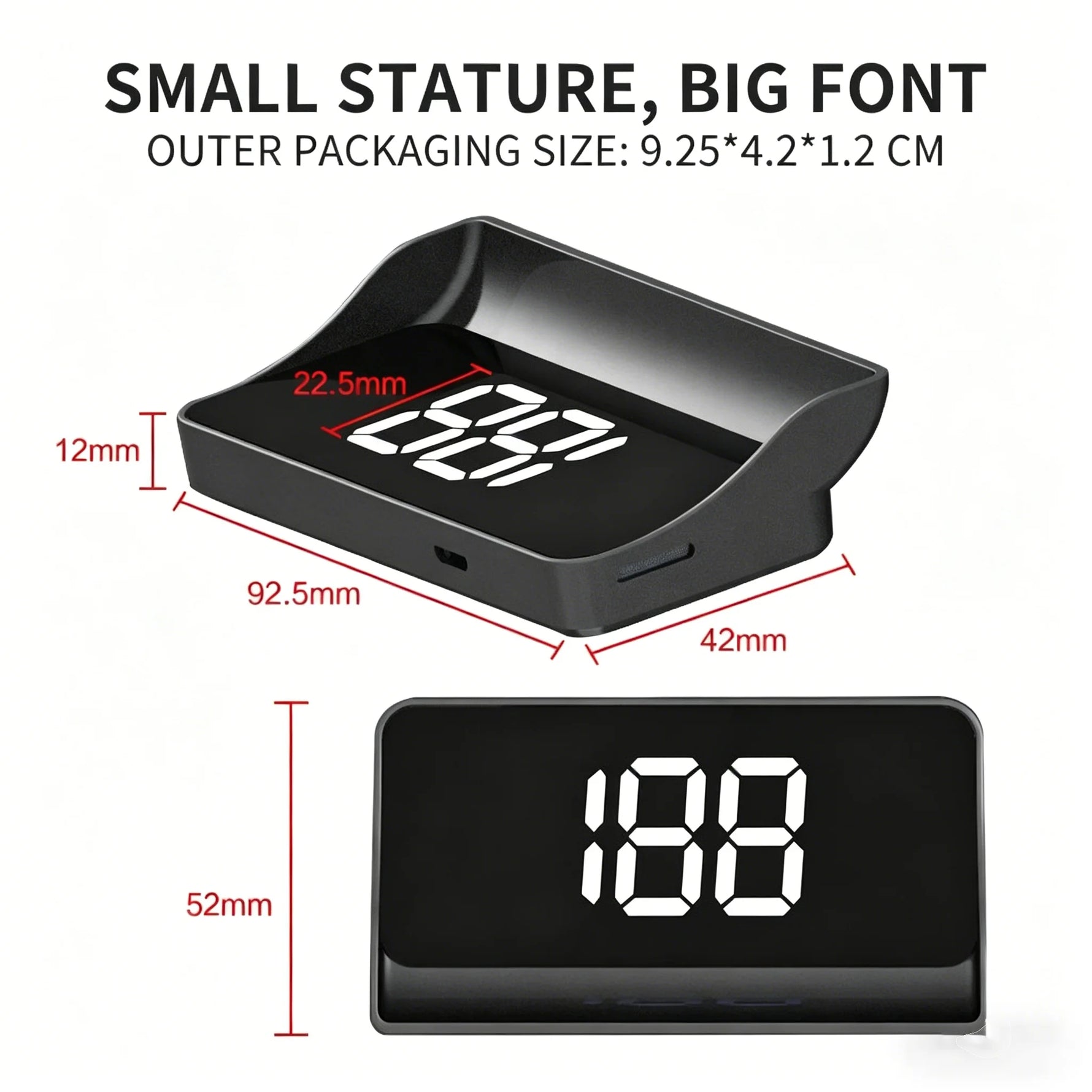 Universal Car Speedometer HUD GPS Head-Up Display | Windshield Speed Projection for Ve close-up view
