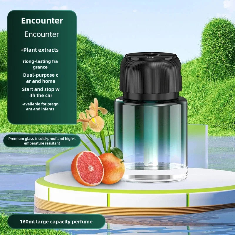 Rechargeable 160ml large-capacity glass car aromatherapy diffuser with car start-stop long-lasting fragrance spray car aromather