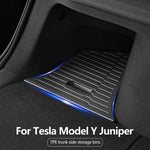 Tesla Model Y Juniper 2025 Trunk Side Storage Box – Flocked TPE Boot Organizer & Anti-Di detail view
