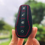 Silicone Car Key Cover Black 4 Button for BYD Atto 3 Han EV Dolphin lifestyle view