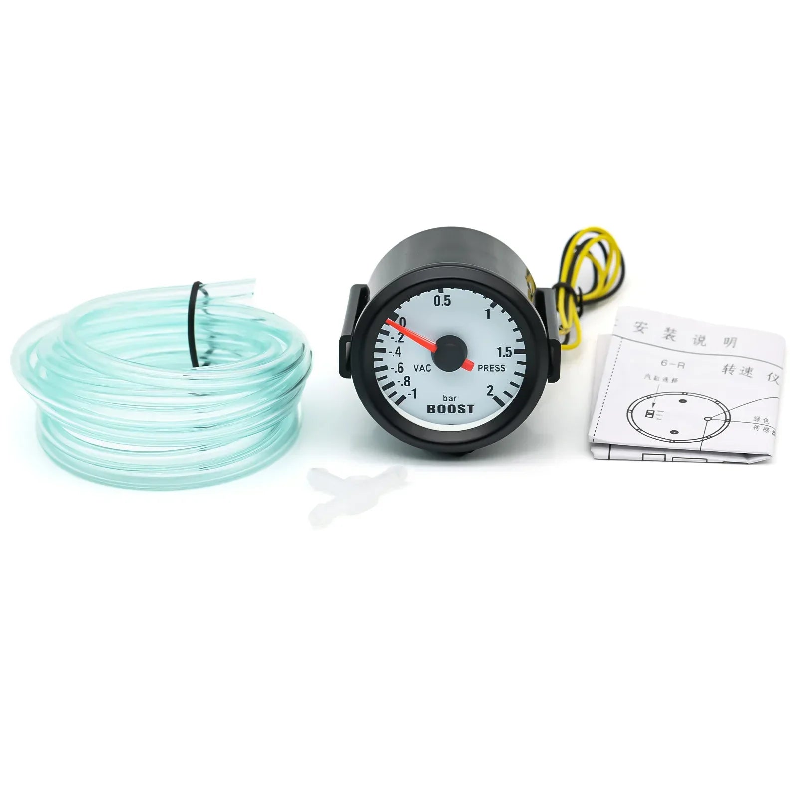 2" 52mm Turbo Boost Gauge -1~2 Bar | 12V Auto Car Gauge with Blue Light Black Rim lifestyle view