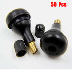 TR415 Tire Valve Stem | 20/50 Pack Snap-In Rubber Rim Valve for Cars, ATVs, and Trailers