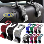 Rhinestone Decor Car Seat Back Hook Hanger Universal Bling Diamond Vehicle Auto Headrest Storage Hol