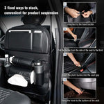 PU Leather Car Seat Back Organizer with Foldable Table